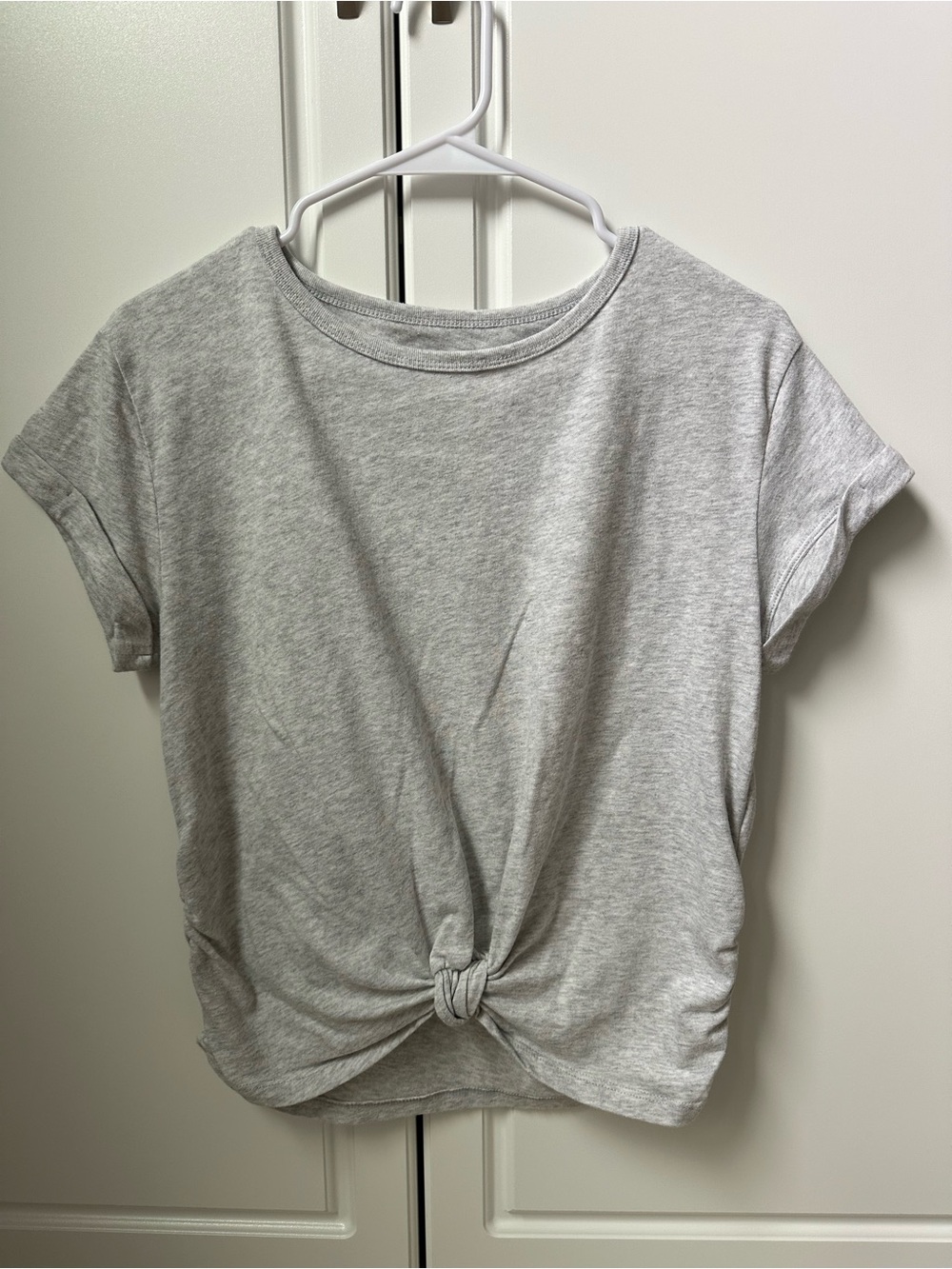 abercrombie kids Light Gray Knot-Front Short Sleeve Tee